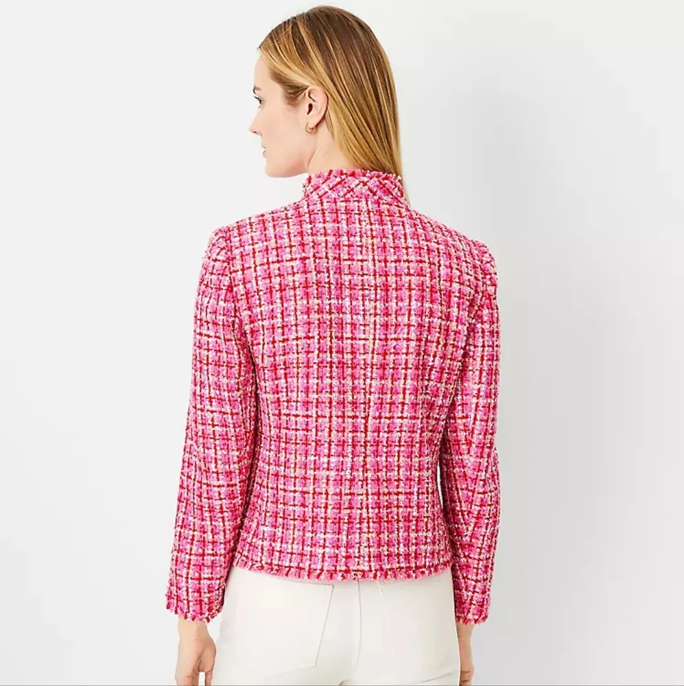 Ann Taylor Pink Tweed Blazer - Picture 2 of 8